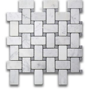 Antique Carrara Marble Basketweave