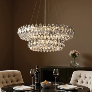 Crystal Dual Tier Water Drop Chandelier