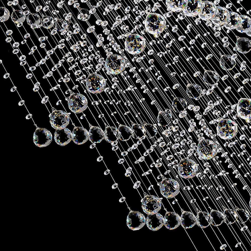 Square Long Crystal Raindrop Chandelier - Image 8