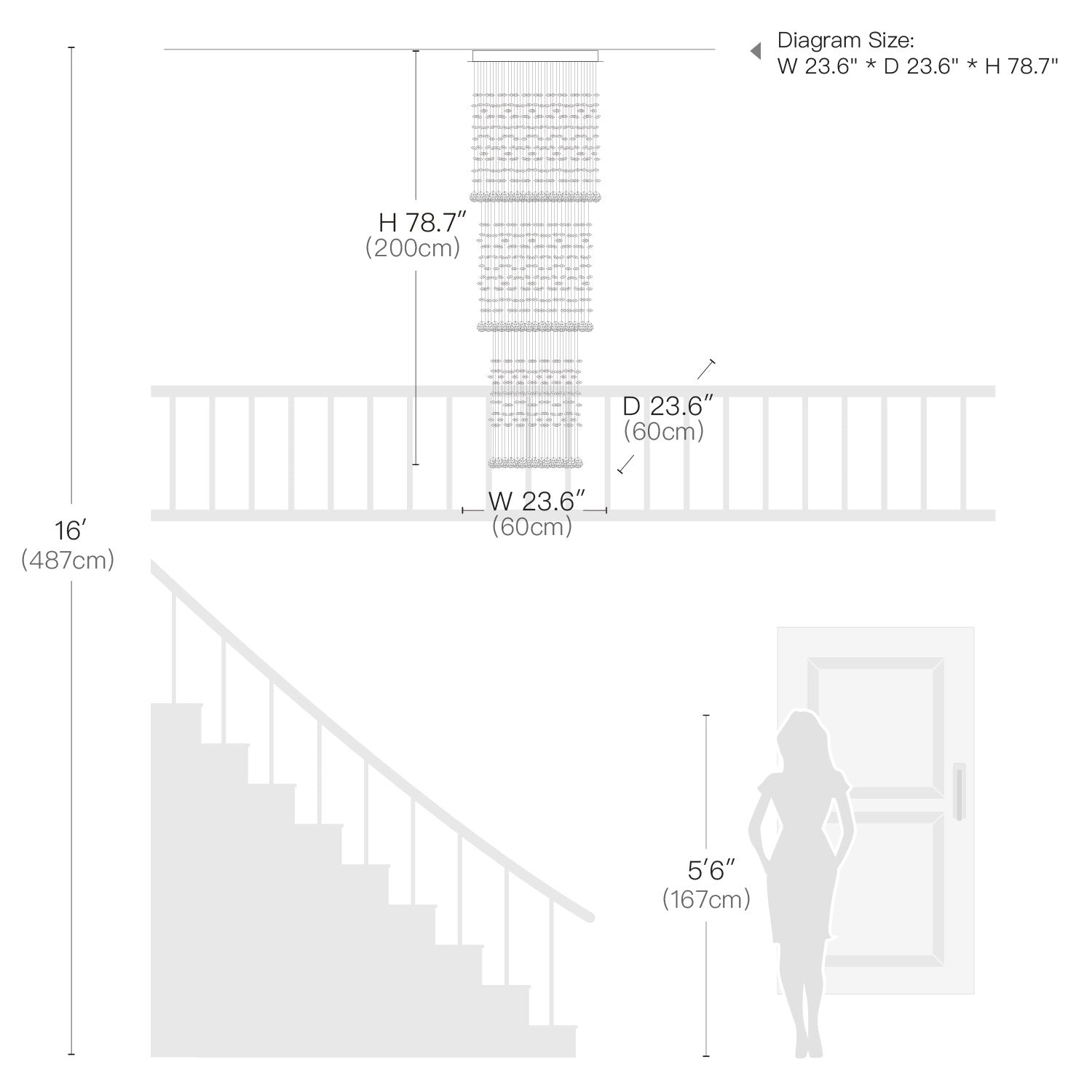 Square Long Crystal Raindrop Chandelier - Image 7